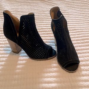 Lucky Brand Black Peeptoe Booties